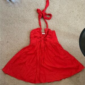 vestique Red Halter Sun Dress